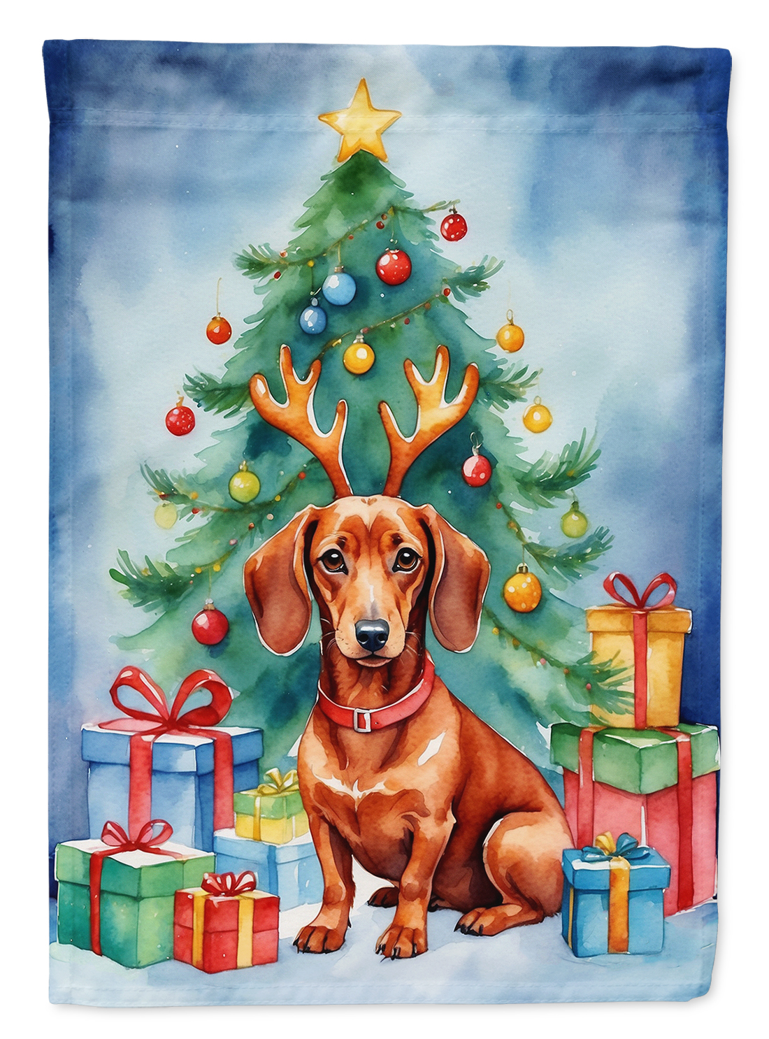 Caroline's Treasures Dachshund Christmas Reindeer Garden Flag DAC7769GF main product image